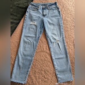 Women's Light Blue Distressed Jeans
